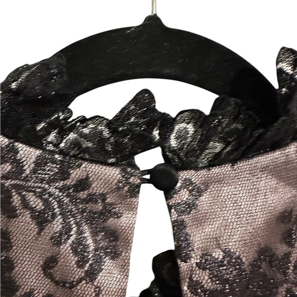 Jill Stuart Ruffled Lace SleeveLess WhimsiGoth Cocktail Dance Mini Dress Size 2 - Picture 7 of 13